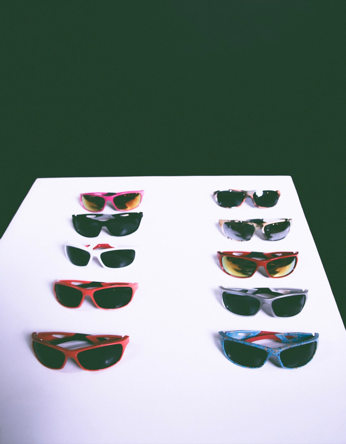 Two rows of Edge Movement wraps lined up on a white table